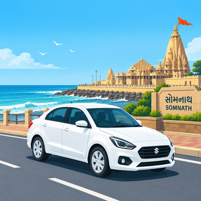 Jamnagar to Somnath taxi tour - temple trip cab